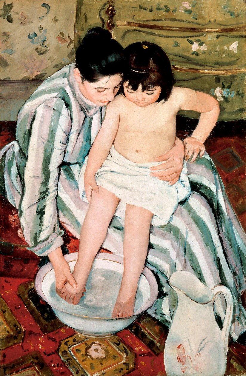 A gyermekfürdő. Mary Stevenson Cassatt (1845-1926) festménye alkotó: Mary Stevenson Cassatt