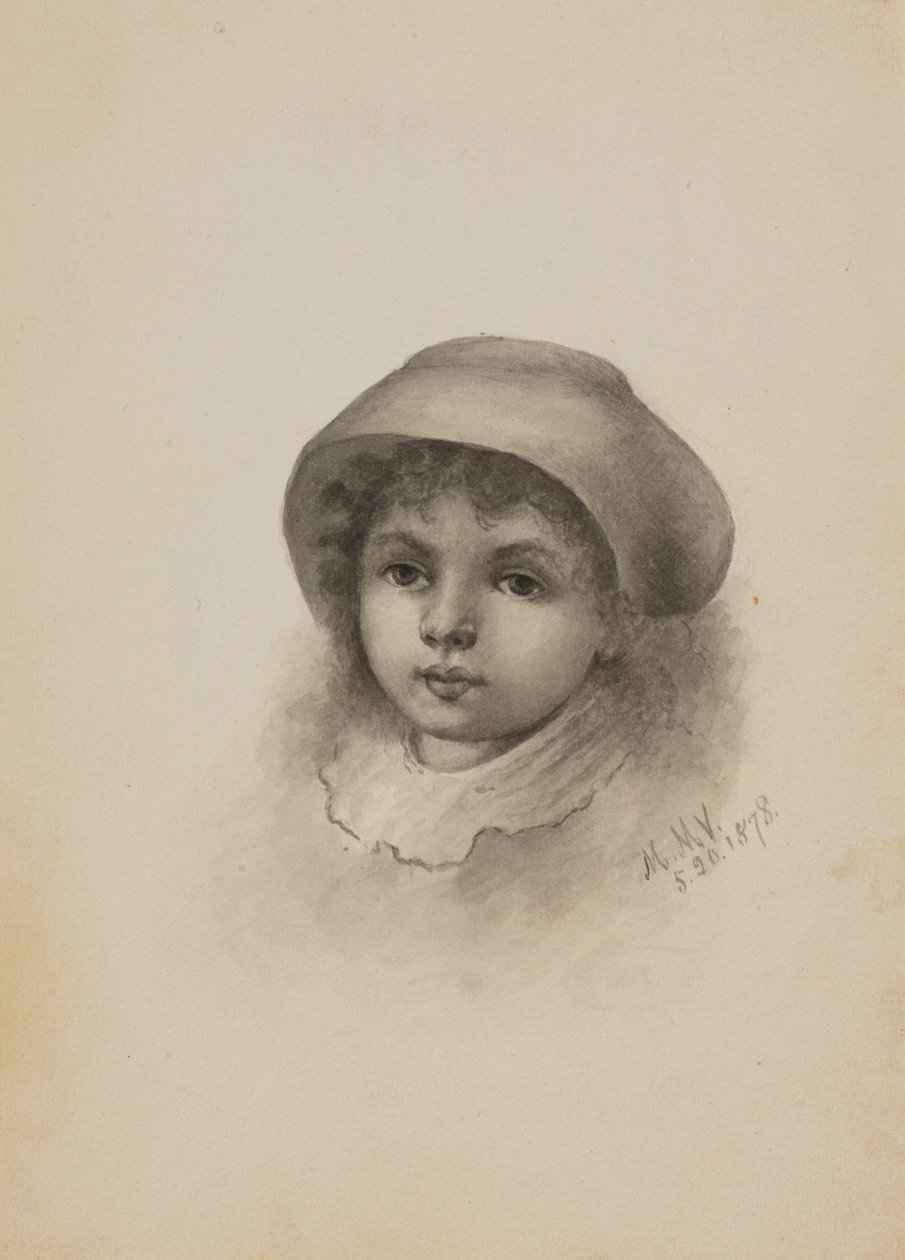 Cím nélkül (Gyermekfej kalapban) alkotó: Mary Vaux Walcott