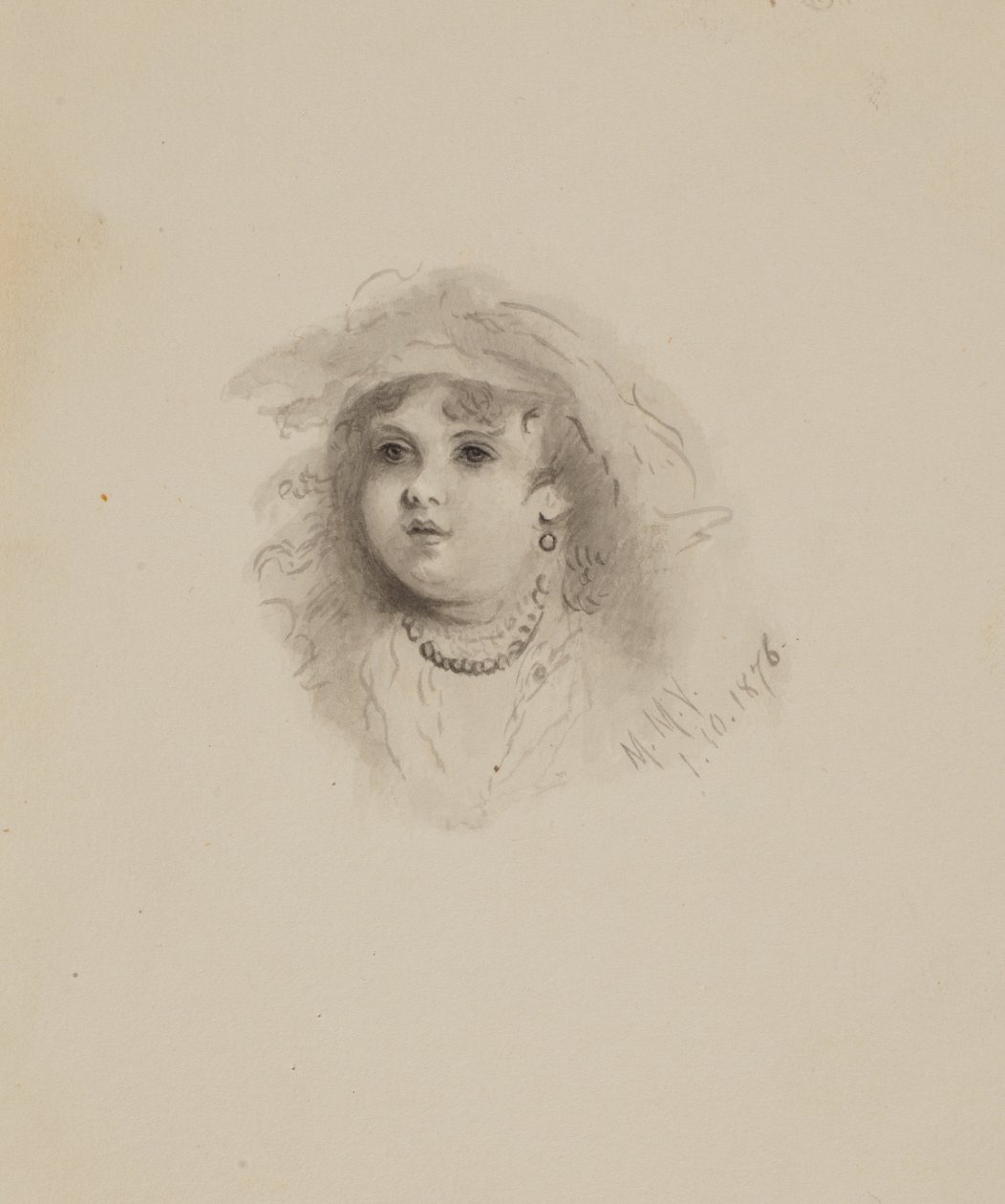 Cím nélküli Gyermek feje, 1876. alkotó: Mary Vaux Walcott