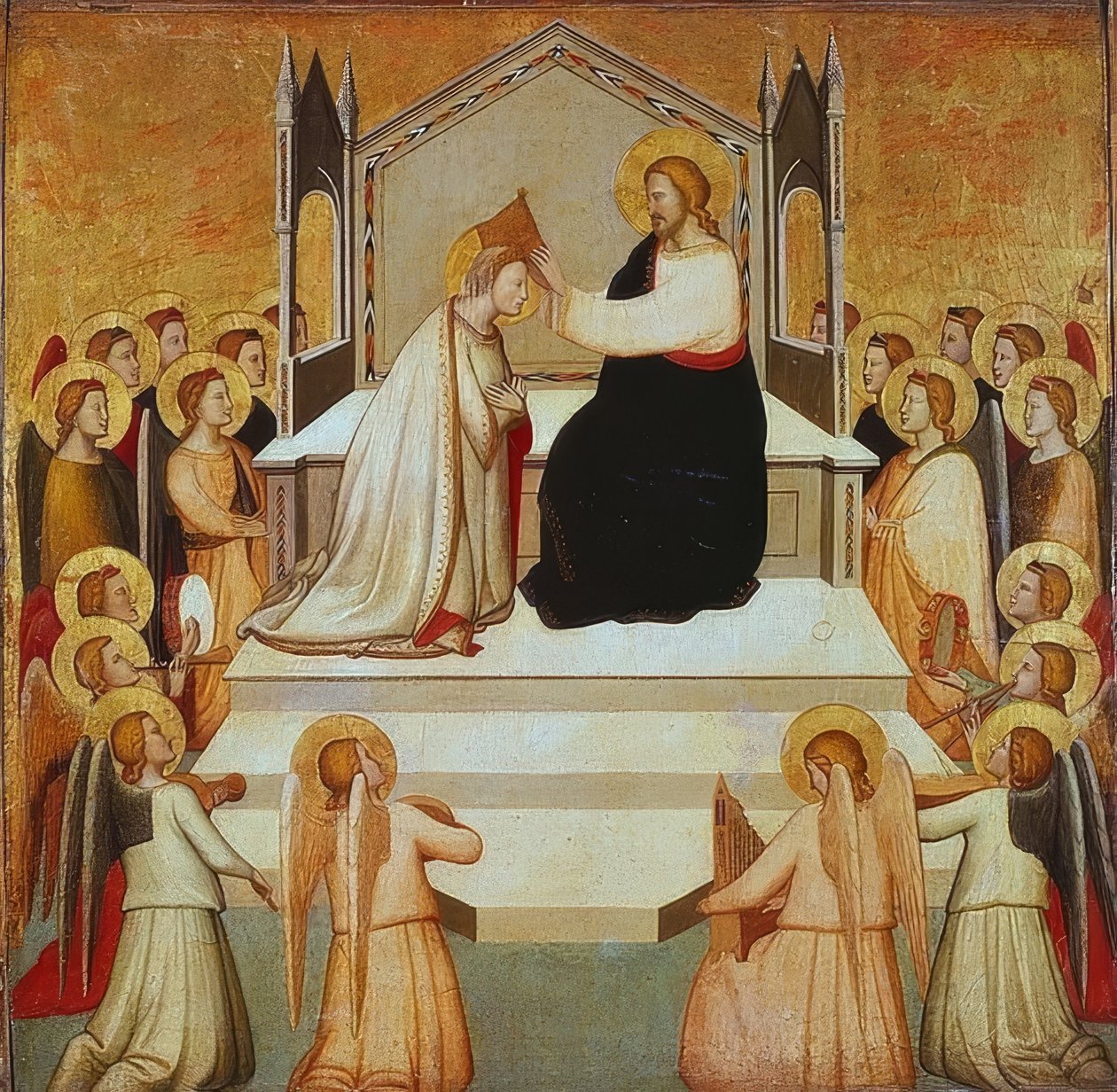Mária koronázása. 1335-40 alkotó: Maso di Banco