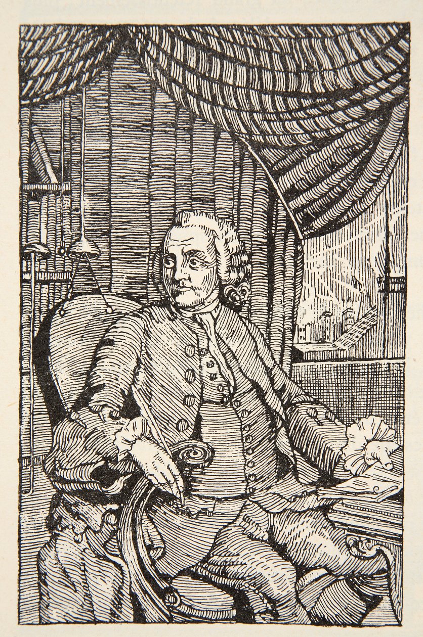 Franklin, Boris Mestchersky († 1957) másolata, illusztrációja a "Histoire de la Nation Francaise", Sciences, I. és II. kötetből, Gabriel Hanotaux (1853-1944), 1924 alkotó: Mason Chamberlin