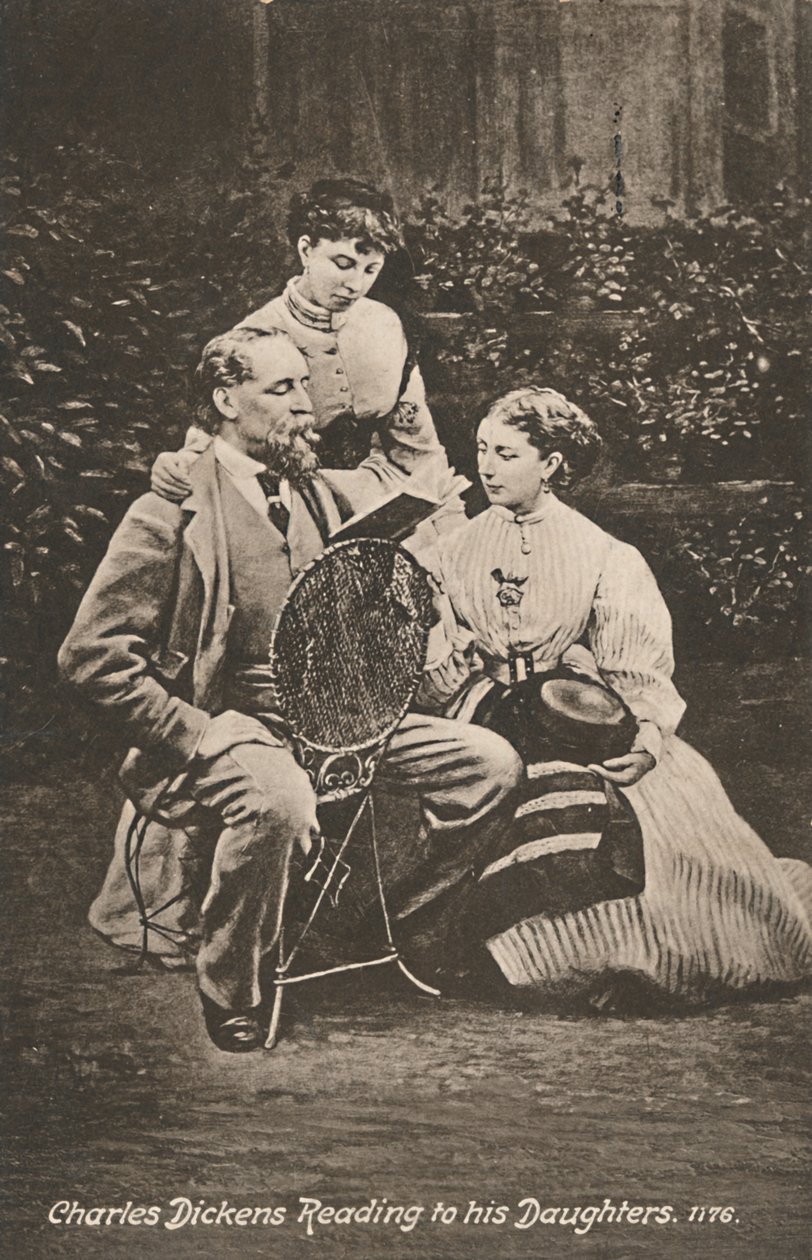 „Charles Dickens felolvas a lányainak”, 1865 alkotó: Mason and Co.