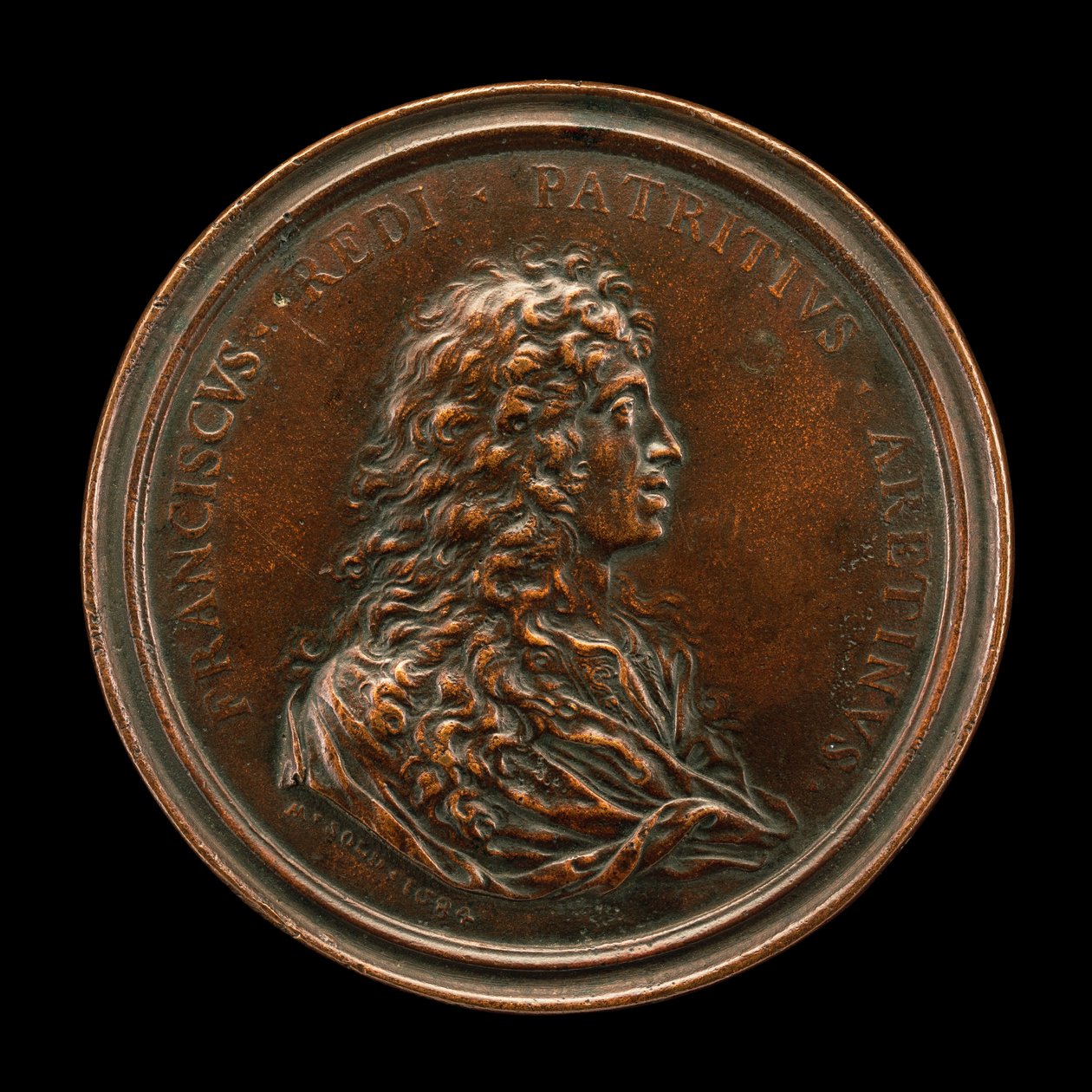 Francesco Redi, 1626-1697, orvos és tudós [előlap], 1684. alkotó: Massimiliano Soldani