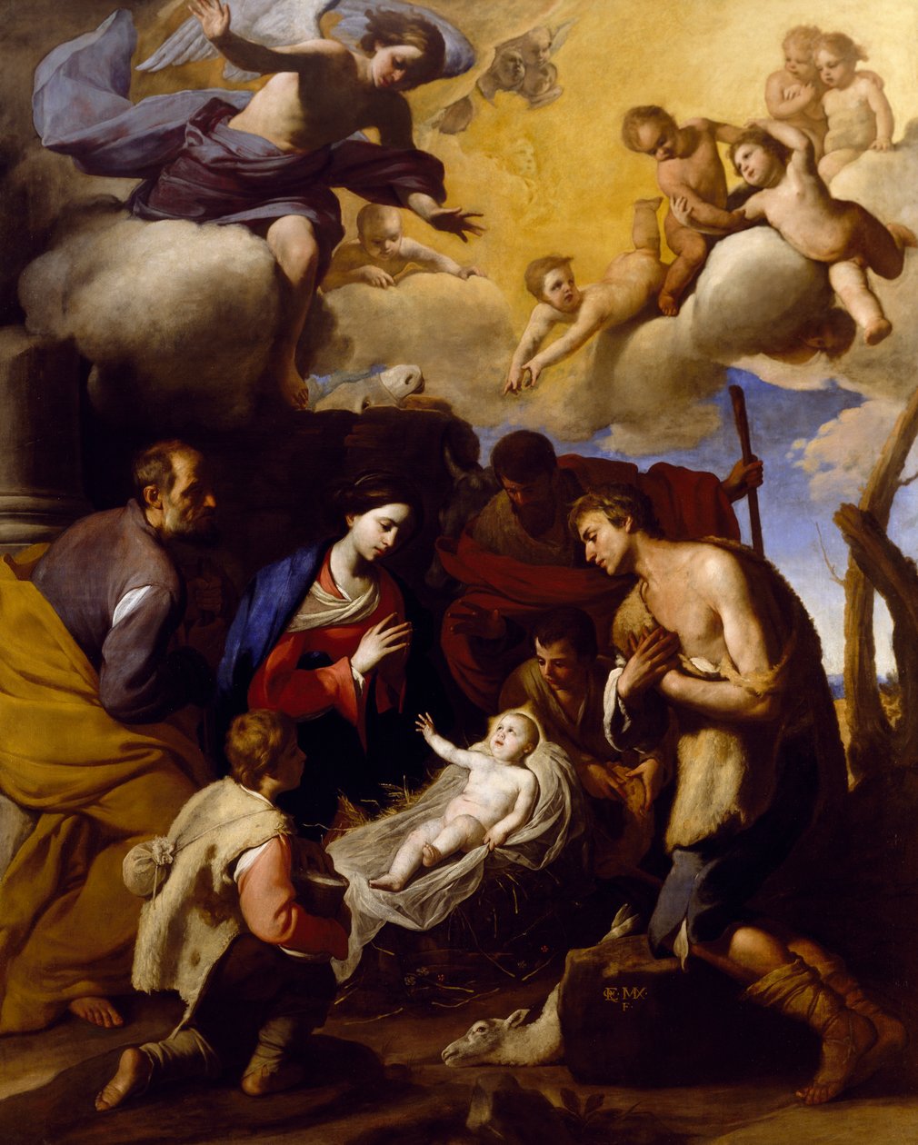 Pásztorok imádása, Massimo Stanzione (1585-1656) alkotó: Massimo Stanzione