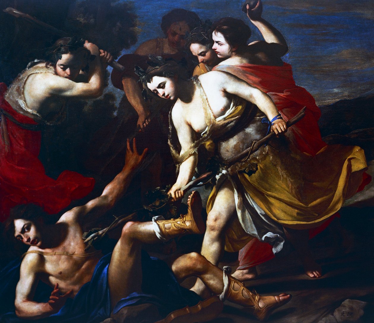 Orpheust megverte Bacchantes alkotó: Massimo Stanzione