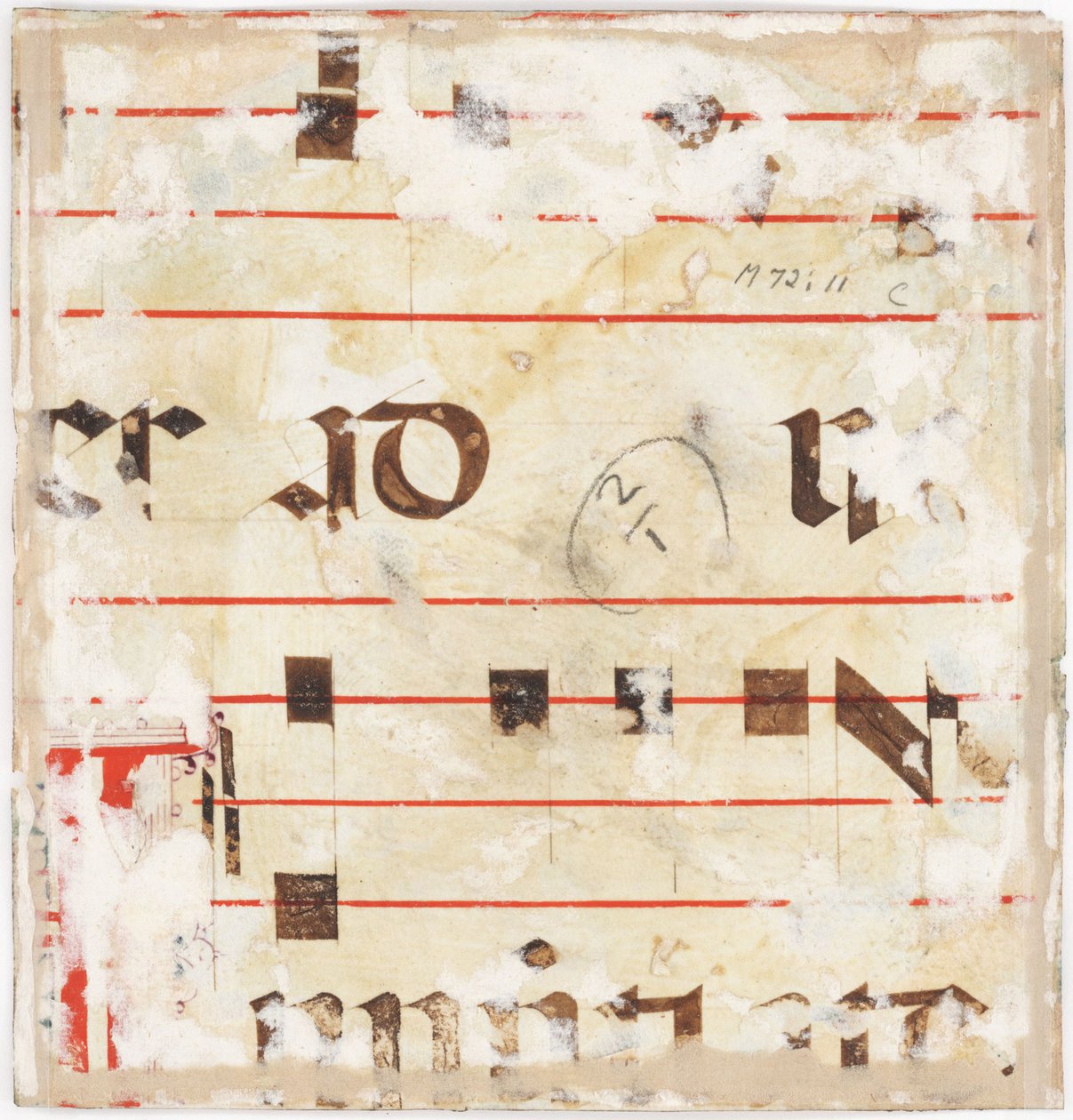 Fokozatos, vágás egy antifónia történeti kezdőbetűjével, Milánó, 1515 (tempera és tinta pergamenre) (3587461 verso) alkotó: Master B. F. 16th century Master B. F. 16th century