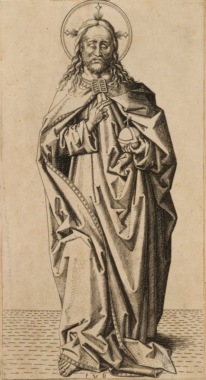 Krisztus, a Krisztus és a tizenkét apostol sorozatból alkotó: Master F.V.B. fl.1480 1500 Master F.V.B. fl.1480 1500