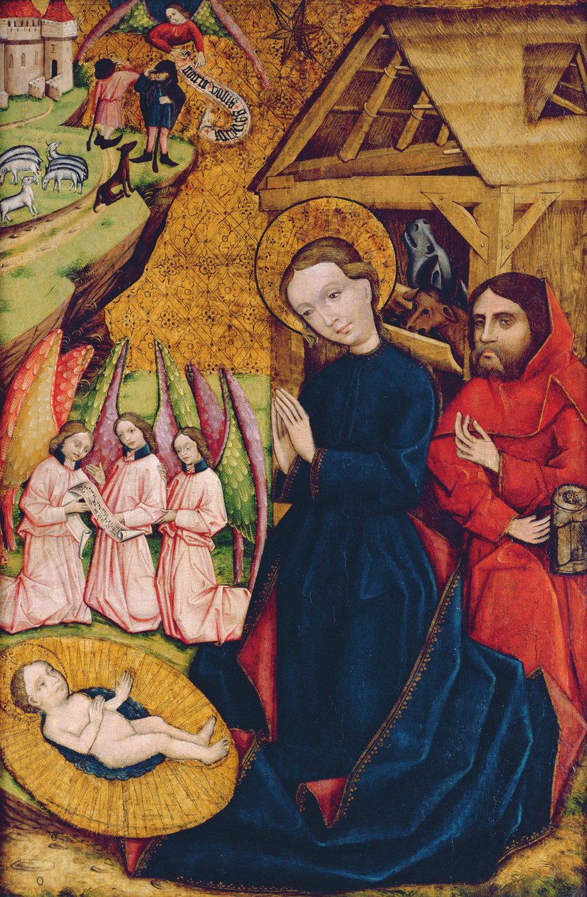 Születés, a Nemetlipcsei Főoltárról, 1450 körül (tempera fán) alkotó: Master from Nemetlipcse