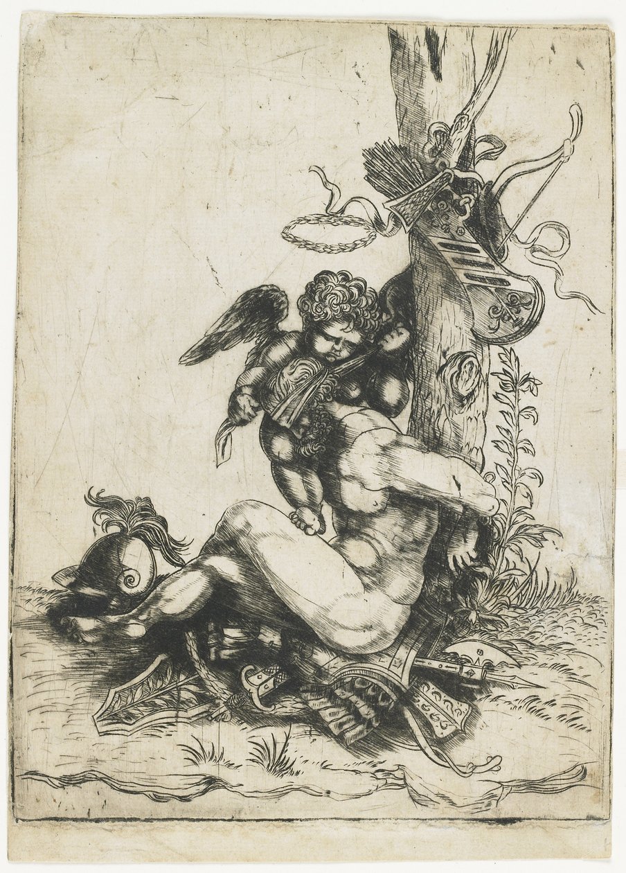 Ámor által megkötött Mars, 1515-1520 körül (szárazhús) alkotó: Master of 1515