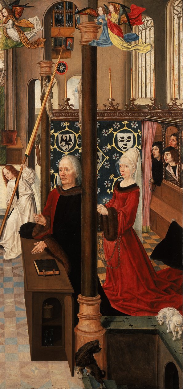 Triptichon jelenetekkel Krisztus szenvedélyéből (jobb szárny hátulja) Két térdelő donor alkotó: Master of Aachen the Altarpiece