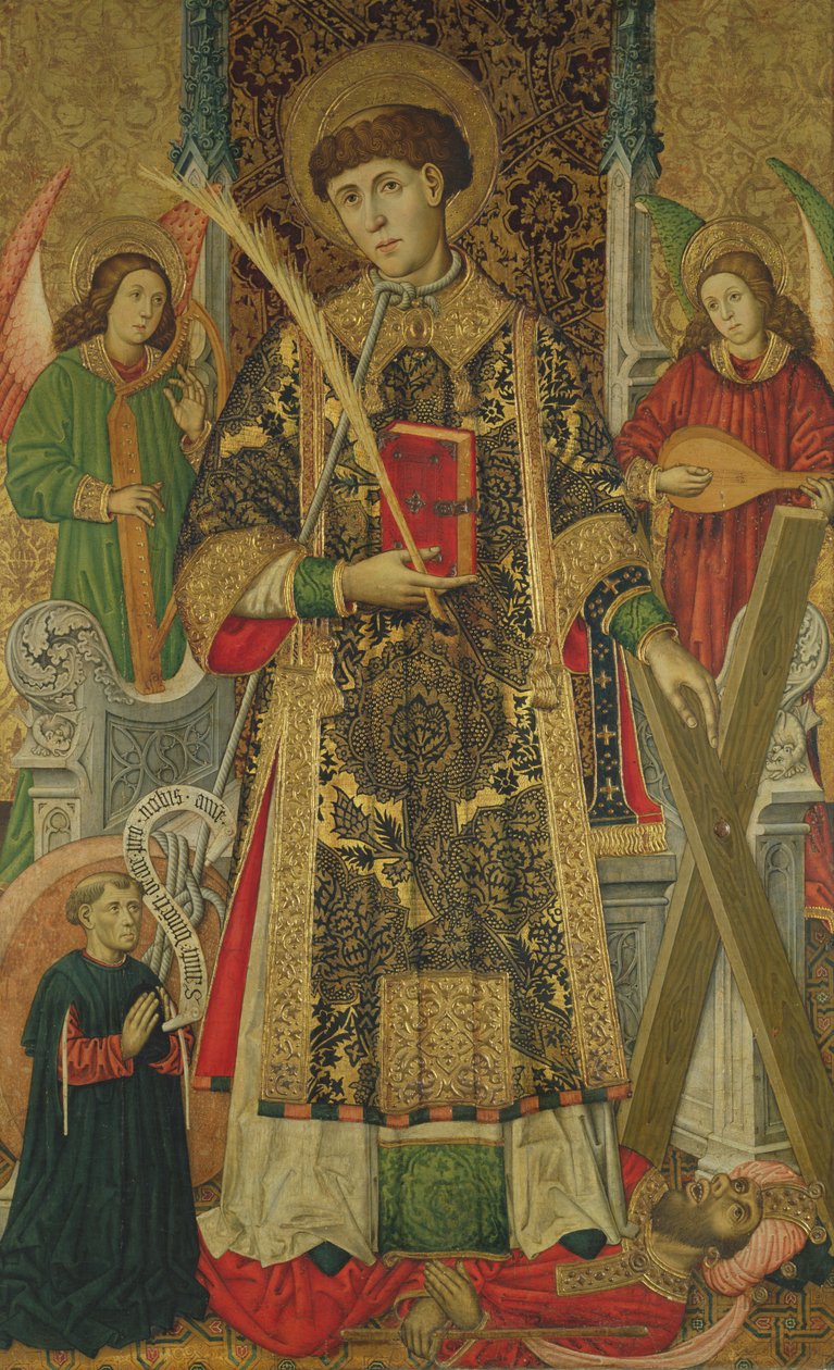 A Szent Vincent és egy adományozó alkotó: Master of Archbishop Dalmau of Mur