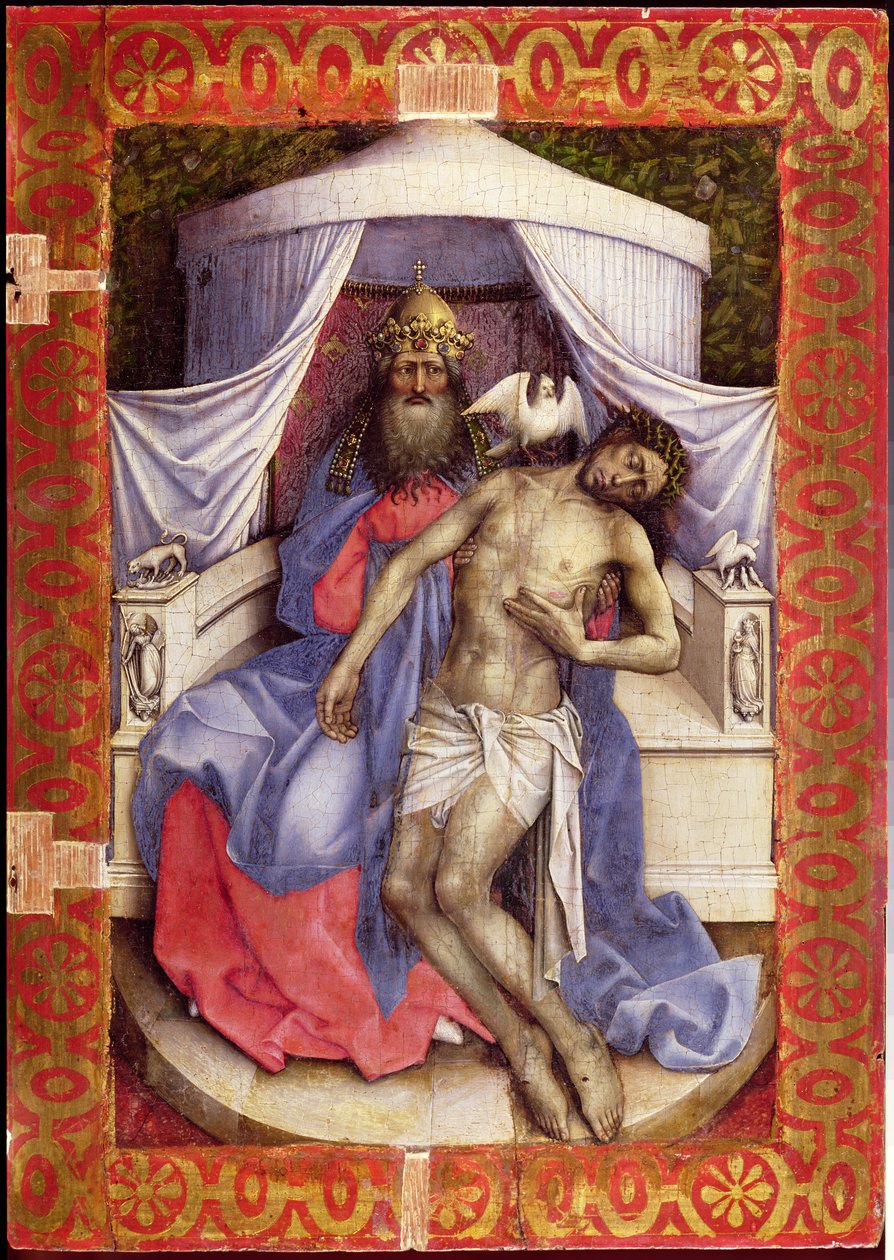 Gyászoló Szentháromság (Isten trónja) alkotó: Master of Flémalle