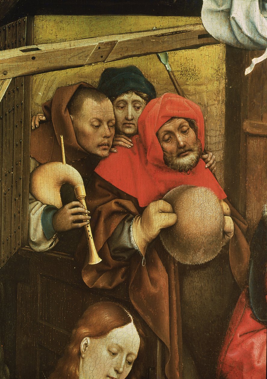 Születés, részlet a pásztorokról, 1425 körül (128673 részlet) alkotó: Master of Flémalle