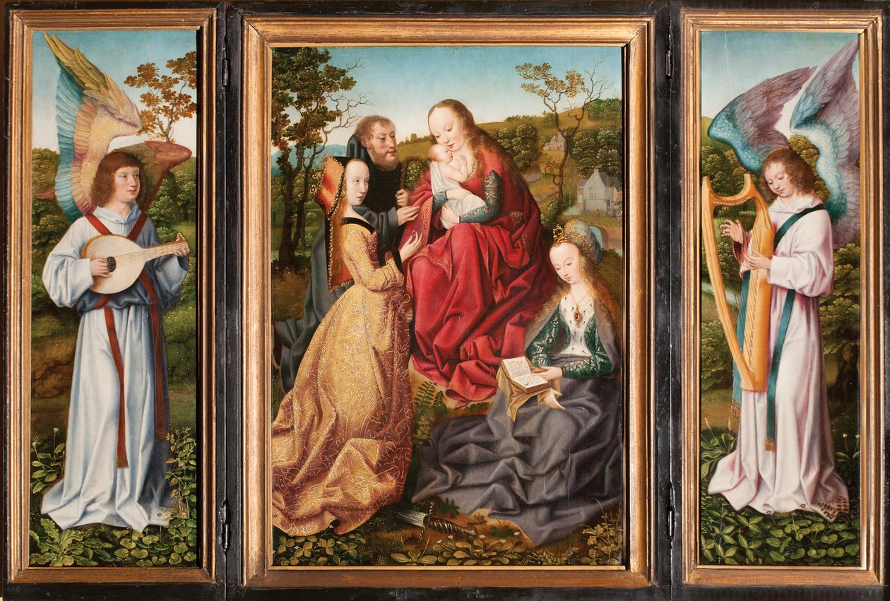 Szent Katalin misztikus házassága szentekkel és angyalokkal, 1500-10 alkotó: Master of Frankfurt