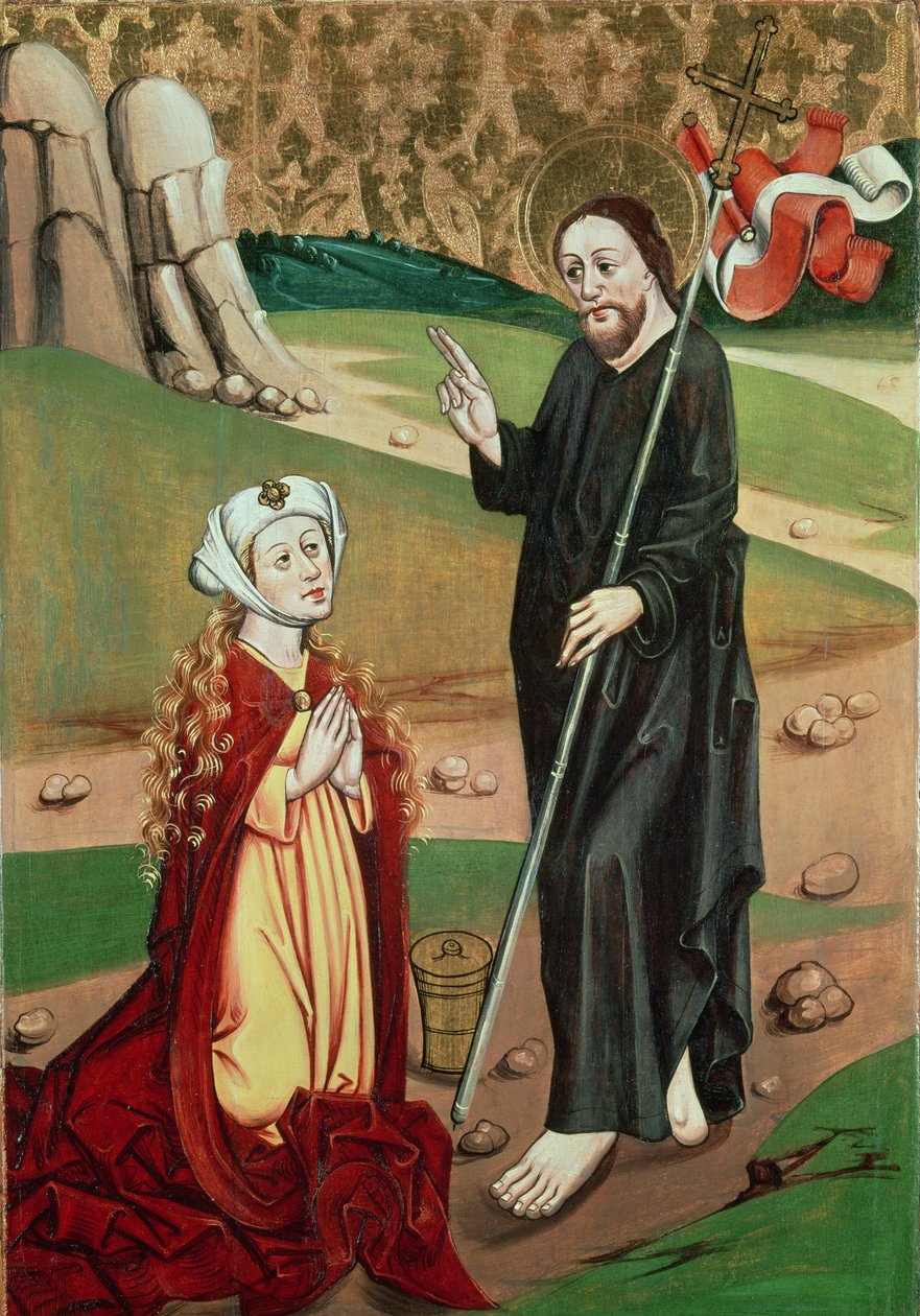 Krisztus megjelenik Mária Magdolnának (tempera a panelen) alkotó: Master of Janosret