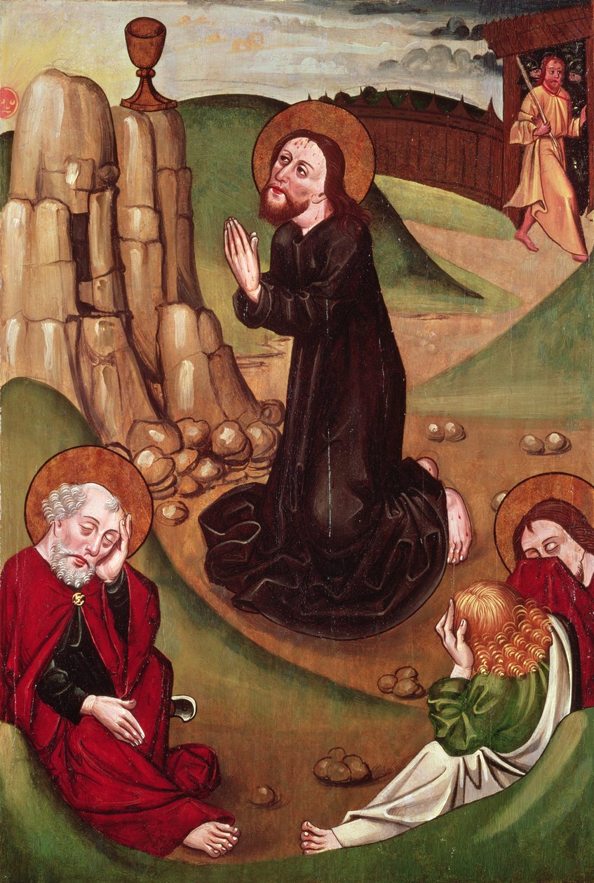 Agónia a kertben (tempera a panelen) alkotó: Master of Janosret