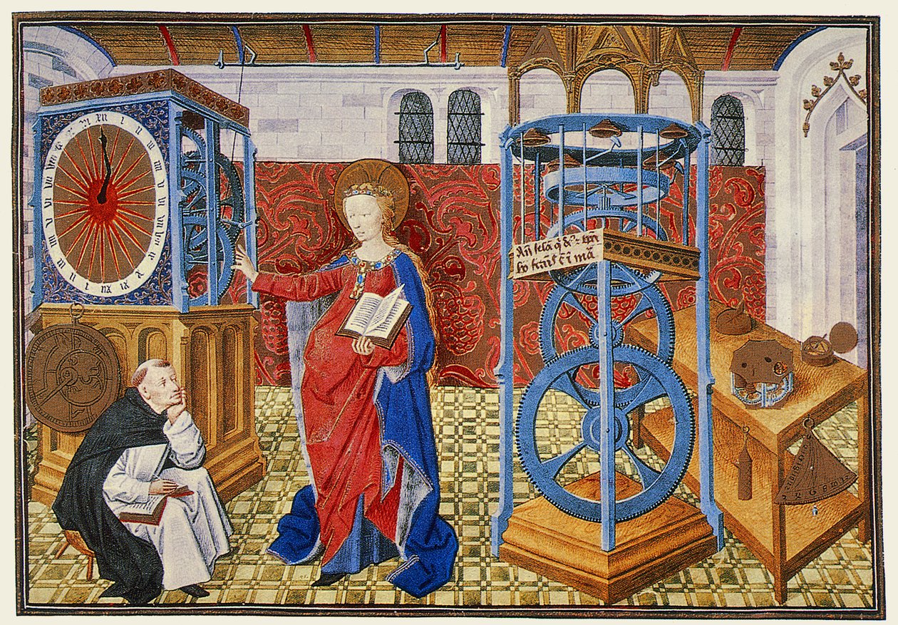Bölcsesség (Sapieence), amely a mértékletesség előírásaira tanítja a szerzőt, Henri Suso Horologium Sapientiae-jából, 1455 körül alkotó: Master of Jean Rolin II