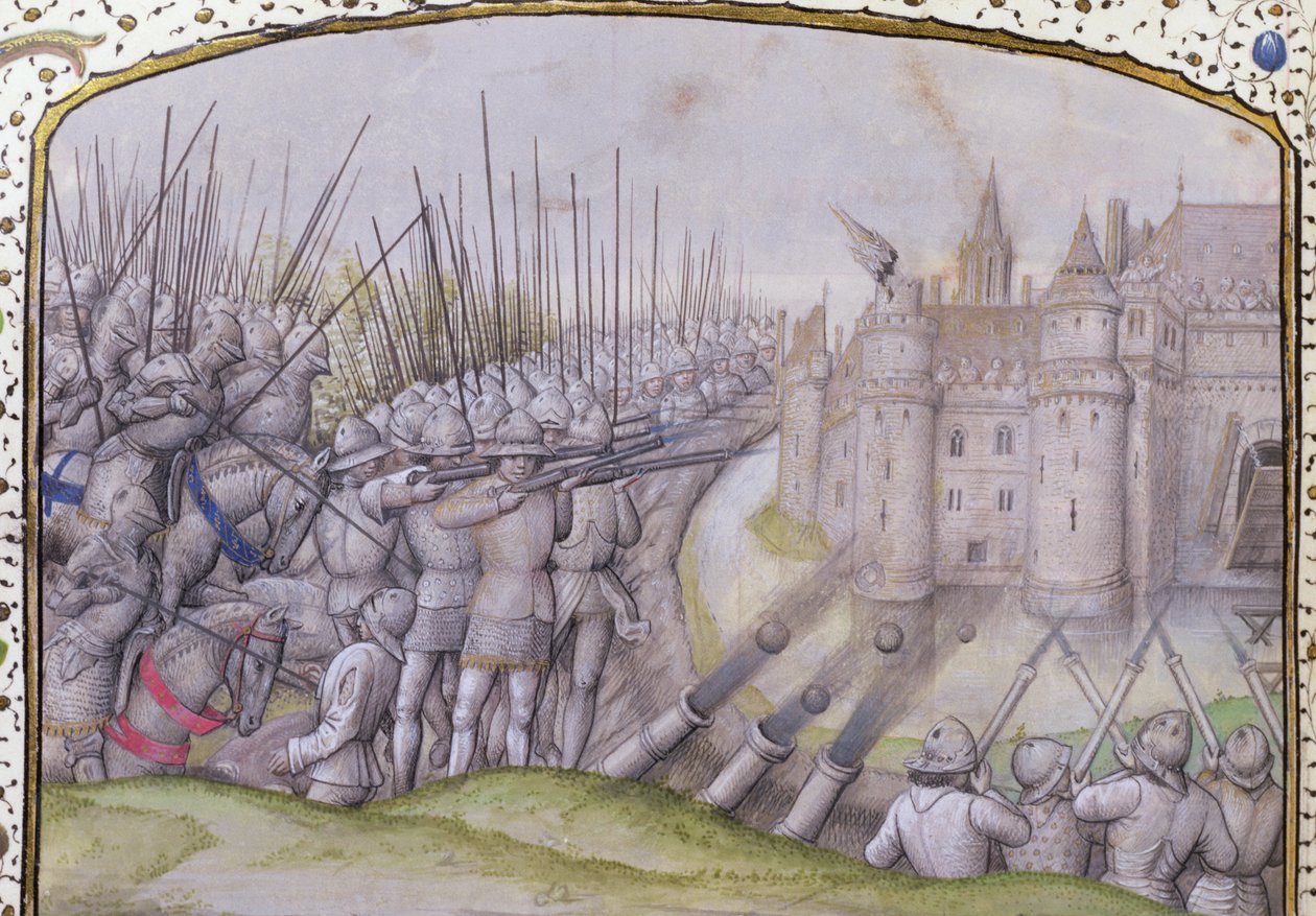 Ms 659 f.271 r. Az avrayi csata 1364-ben, 1477-ben alkotó: Master of Mary of Burgundy