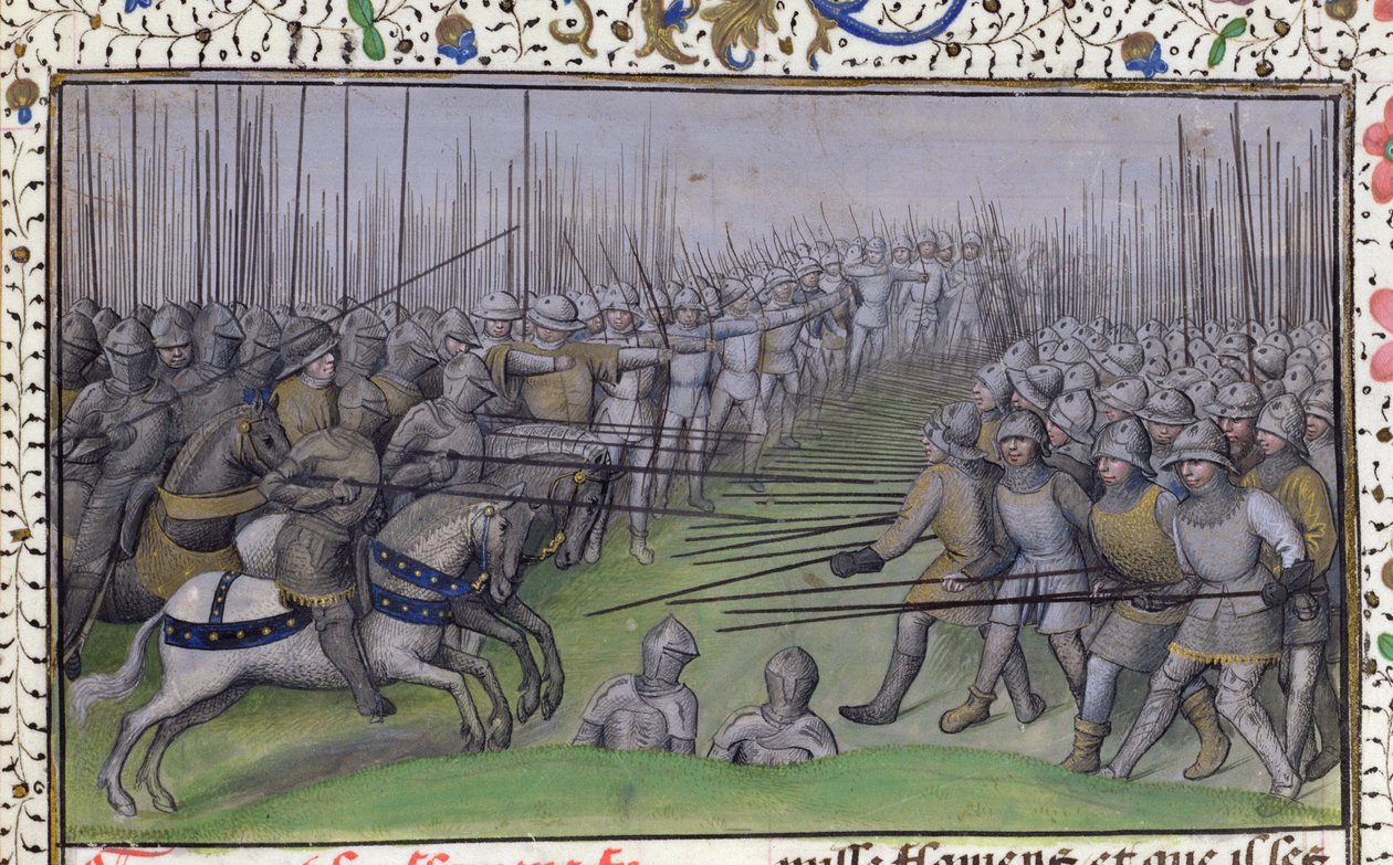 Ms 659 f.284r A franciák megverték a flamandokat Westrozebekénél 1382-ben, 1477 alkotó: Master of Mary of Burgundy