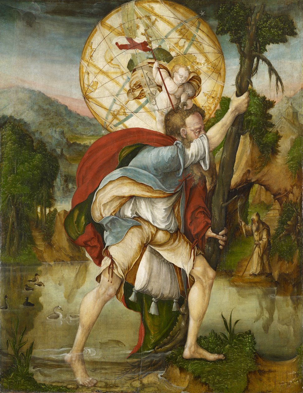 Szent Kristóf (tempera a panelen) alkotó: Master of Messkirch