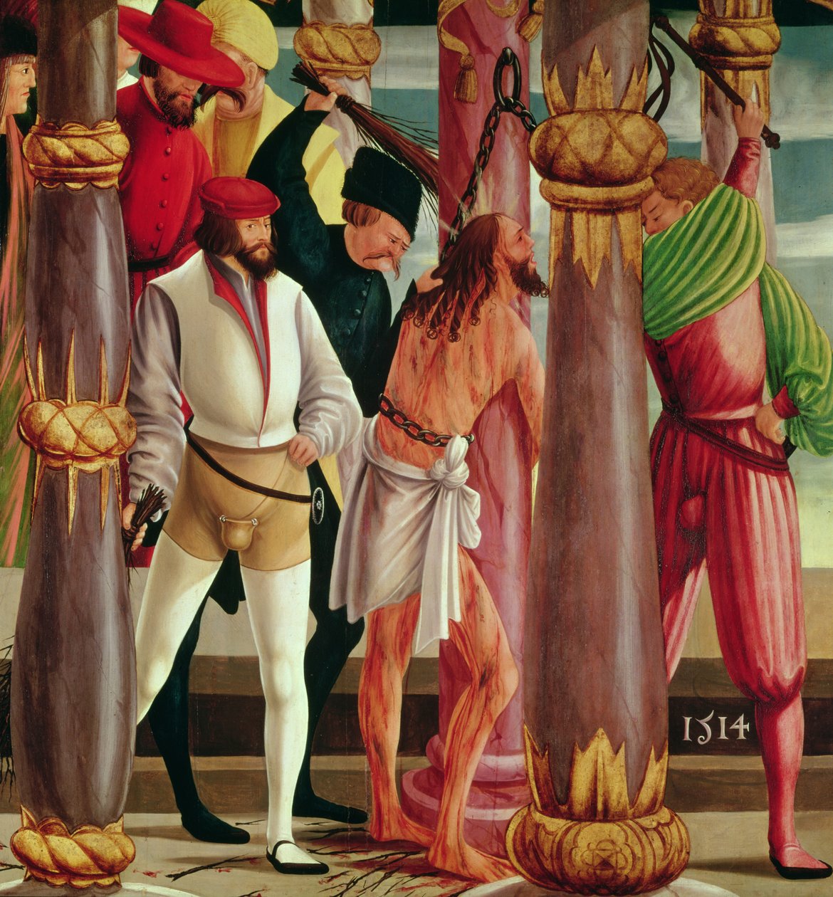 Krisztus korbácsolása, 1514 (tempera a panelen) alkotó: Master of Okolicsno