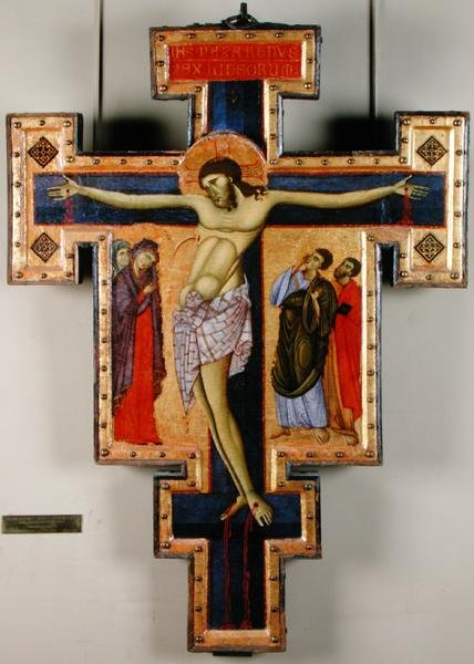 A keresztre feszítés, 1270-80 körül (tempera, tábla) alkotó: Master of San Francesco