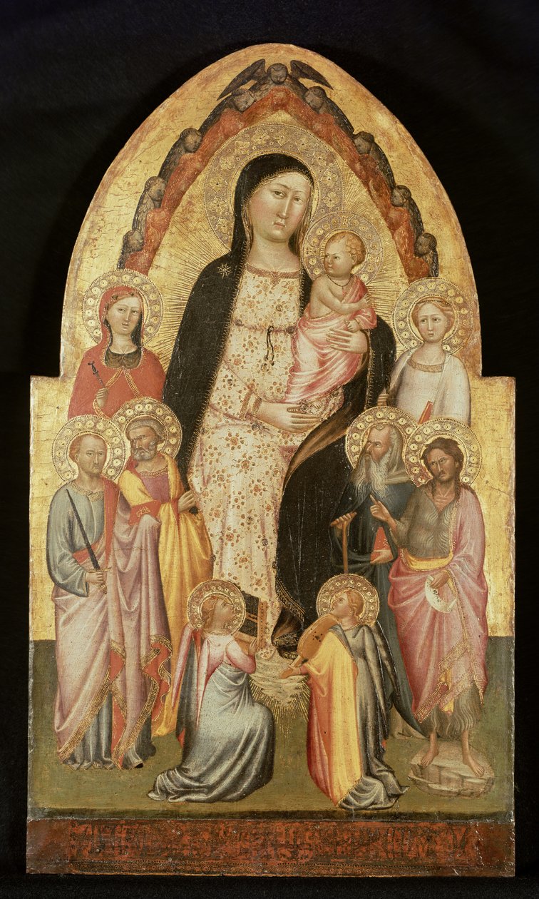 Madonna és gyermek trónolt alkotó: Master of St. Verdiana