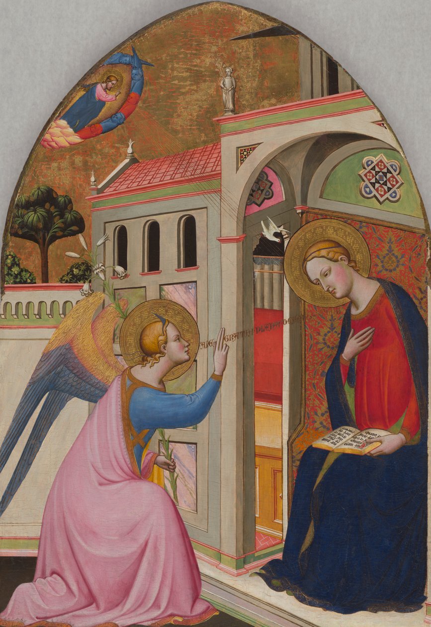Az Angyali üdvözlet, 1390-95 körül (tempera és aranylevél a panelen) alkotó: Master of St. Verdiana