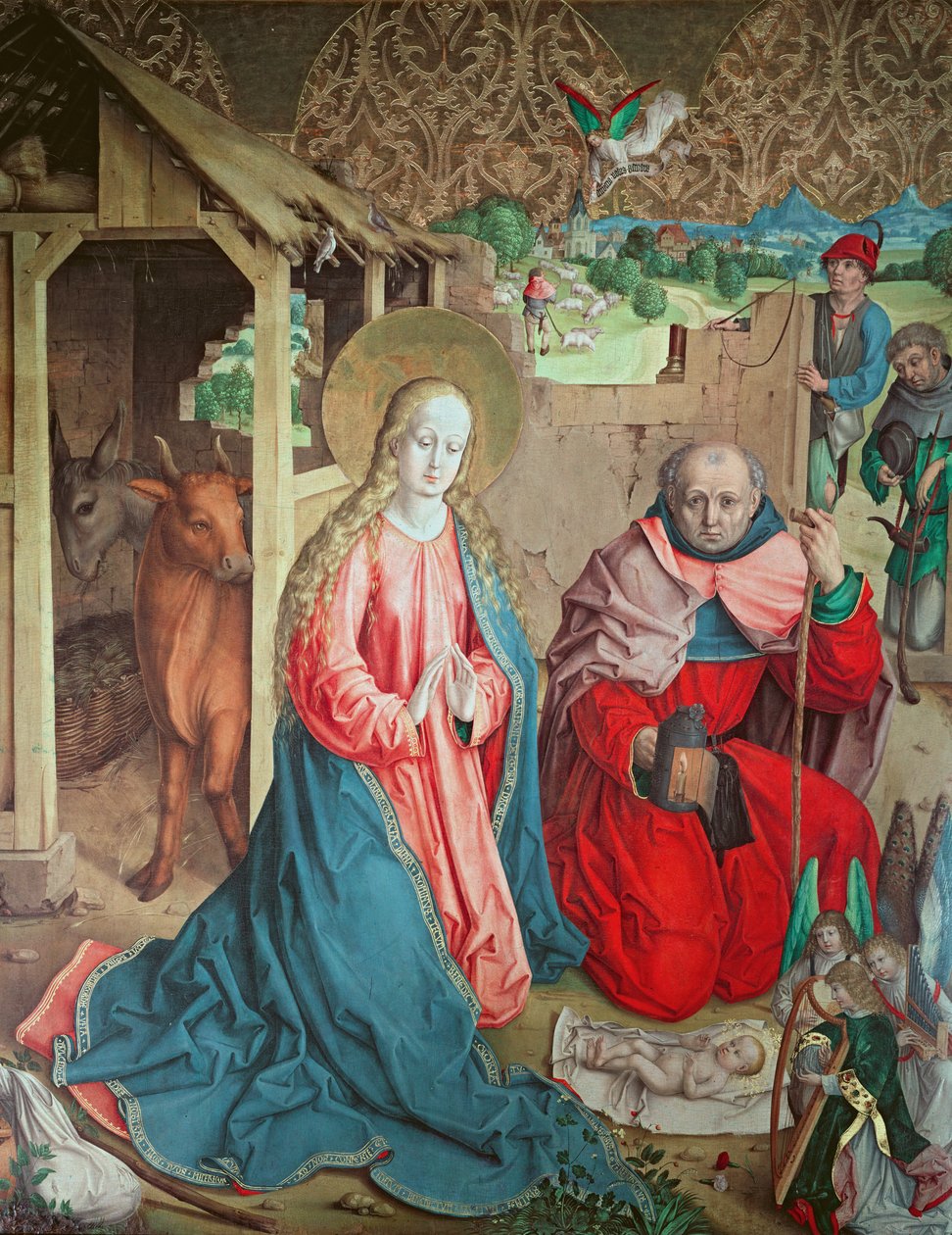 Pásztorok imádása, a főoltári retabulától bal szélső tábla, 1480 alkotó: Master of the Carnation