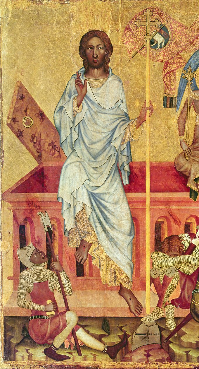 Krisztus feltámadása, 1350 körül (tempera a panelen) (156876 részlet) alkotó: Master of the Cycle of Vyssi Brod