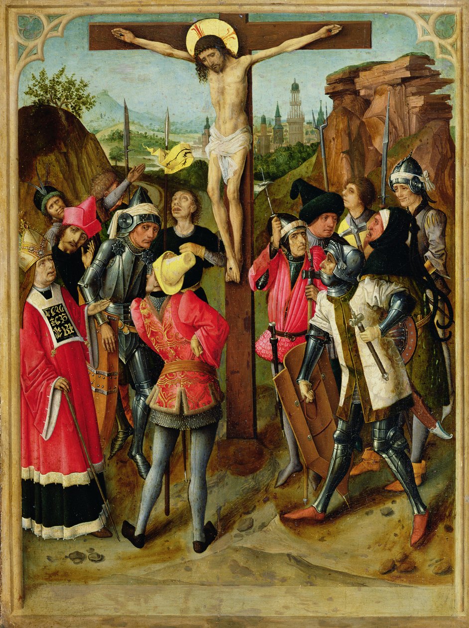 A keresztre feszítés, 1460-75 körül alkotó: Master of the Gathering of the Manna