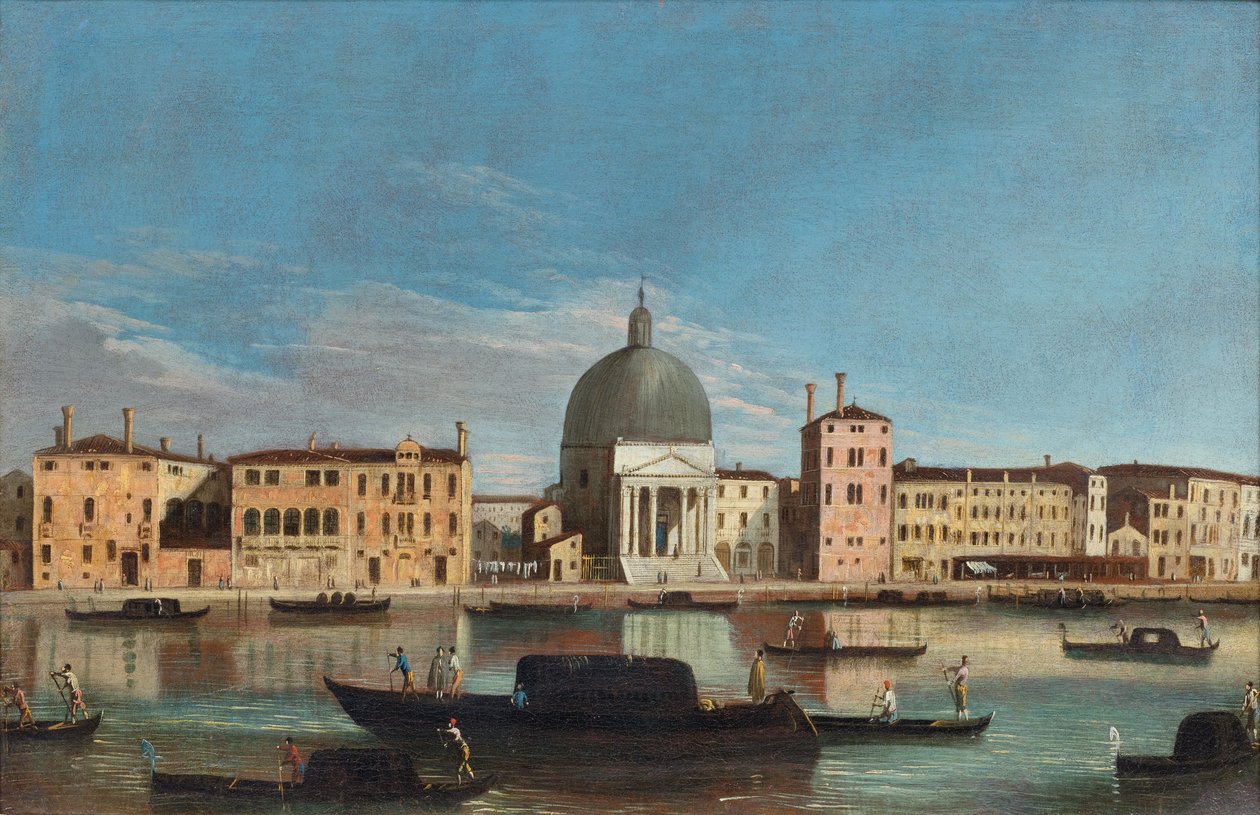 Canal Grande a San Simeone Piccolo templommal. alkotó: Master of the Langmatt Foundation Views