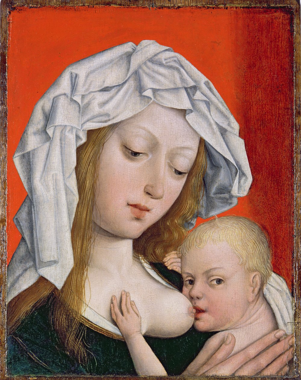 Madonna ápolja a Krisztus gyermekét, 15. század vége (tempera fán) alkotó: Master of the Legend of the Magdalen