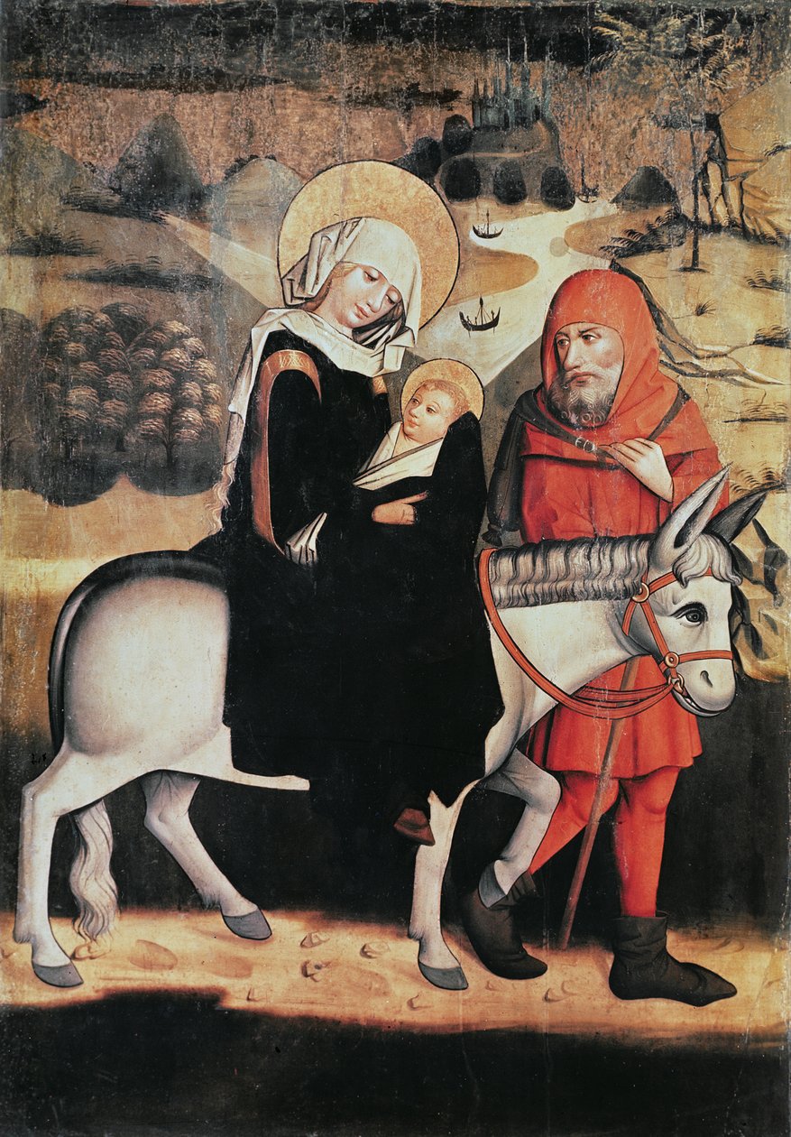 Repülés Egyiptomba (tempera a panelen) alkotó: Master of the Lords Passion