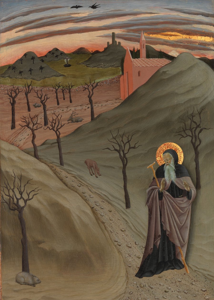 Szent Antal apát a vadonban, 1435 körül alkotó: Master of the Osservanza