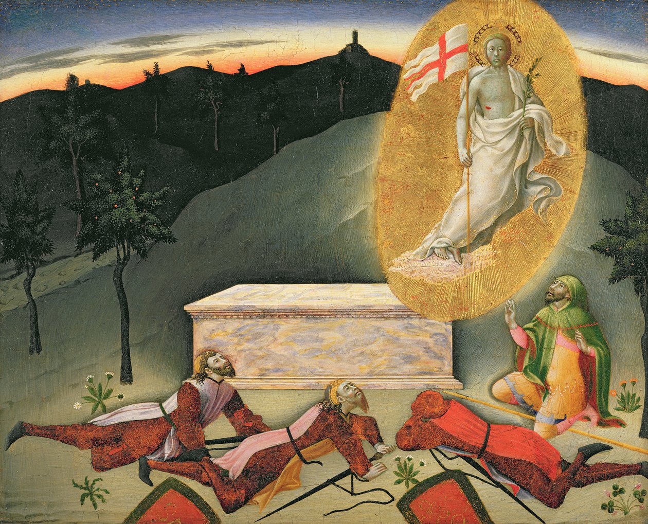 A feltámadás, 15. század (tempera a panelen) alkotó: Master of the Osservanza
