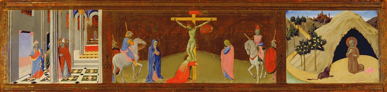 A keresztre feszítés triptichonja, 1436 (tempera a panelen) alkotó: Master of the Osservanza