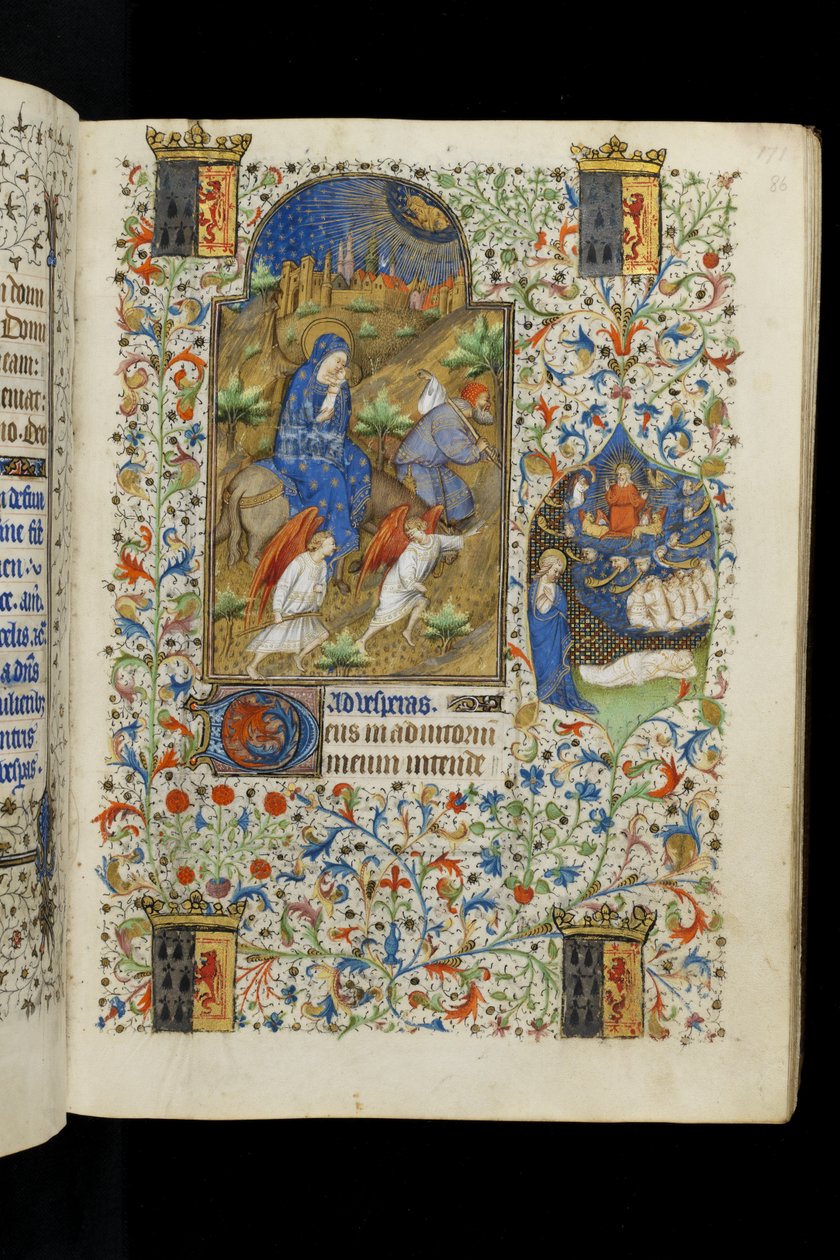 Ms 62 f.86r Repülés Egyiptomba, az órák könyvéből, 1418 körül alkotó: Master of the Rohan Hours