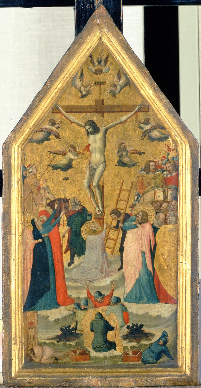 Krisztus keresztre feszítése (tempera a panelen) alkotó: Master of the School of Rimini