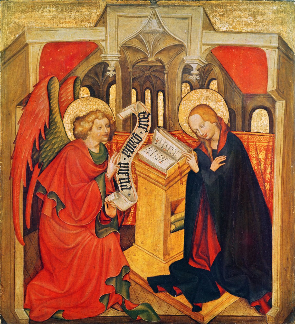Az Angyali üdvözlet, 1430-50 körül (tempera a panelen) alkotó: Master of the St. James Altarpiece