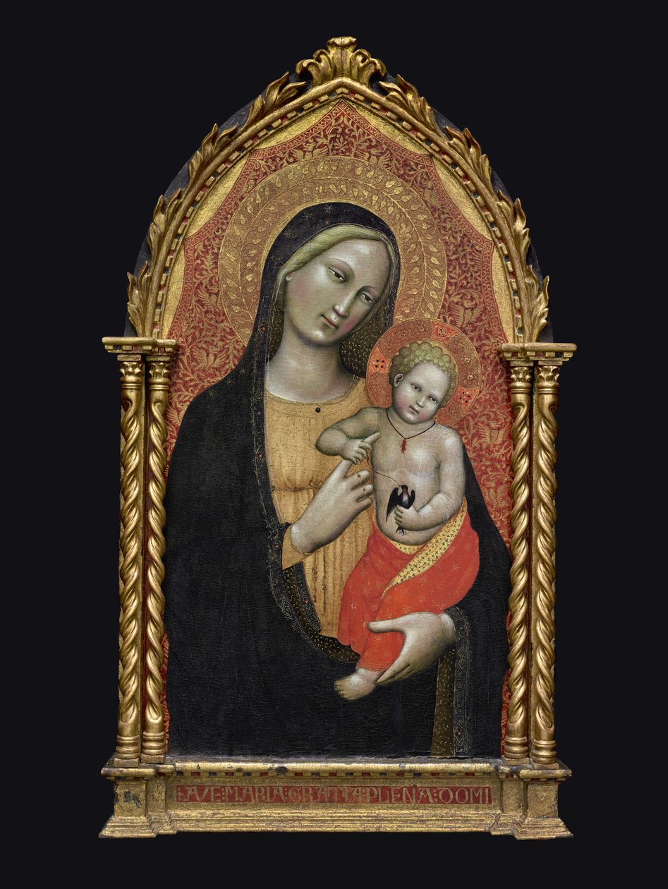 Szűz és gyermek, 1395-1400 körül (tempera és aranylevél a fán) alkotó: Master of the Straus Madonna
