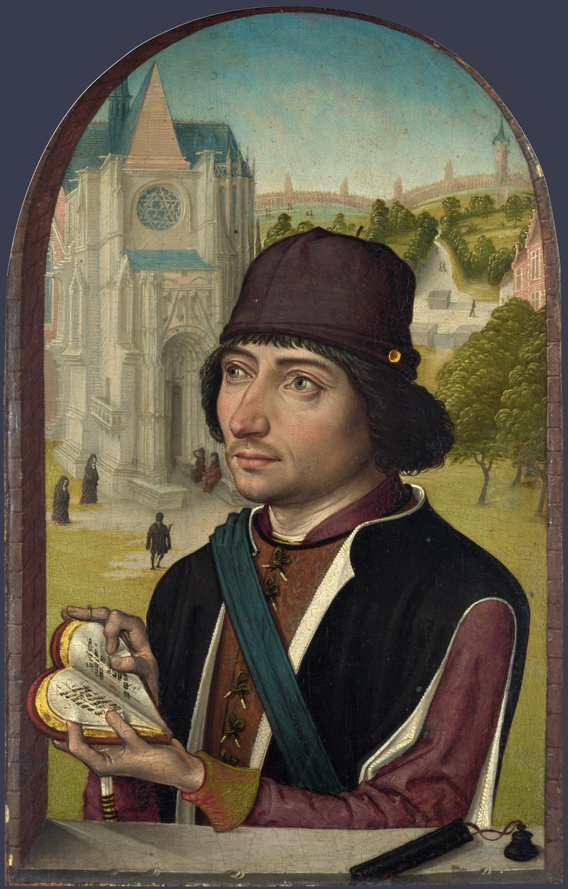 Fiatalember portréja, 1480 körül alkotó: Master of the View of St. Gudule