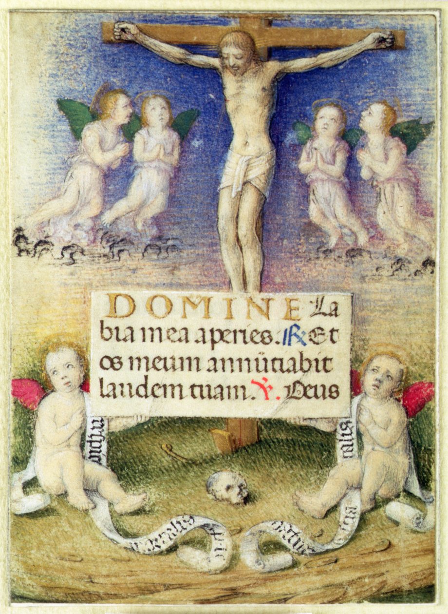 Krisztus a kereszten angyalokkal, 1480 körül alkotó: Master of the della Rovere Missals Master of the della Rovere Missals