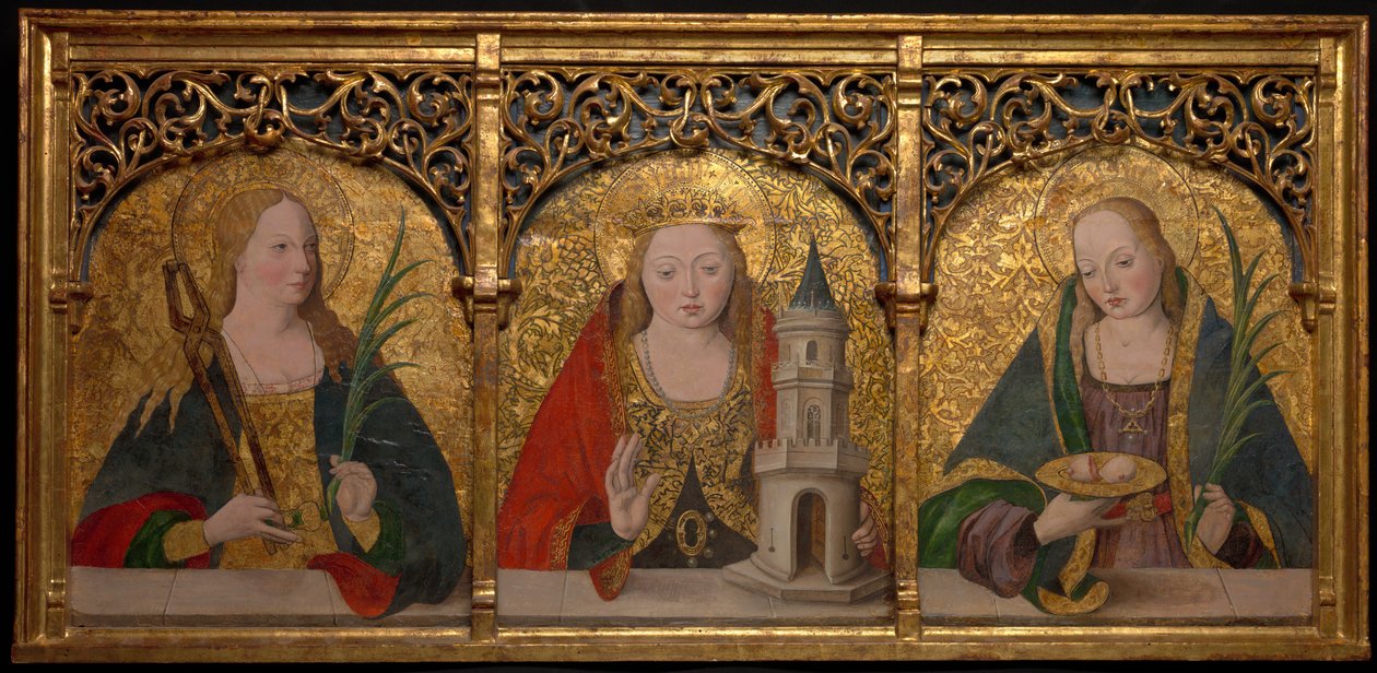 Apollónia, Barbara és Agatha szentek, 14901500. alkotó: Master Alejo