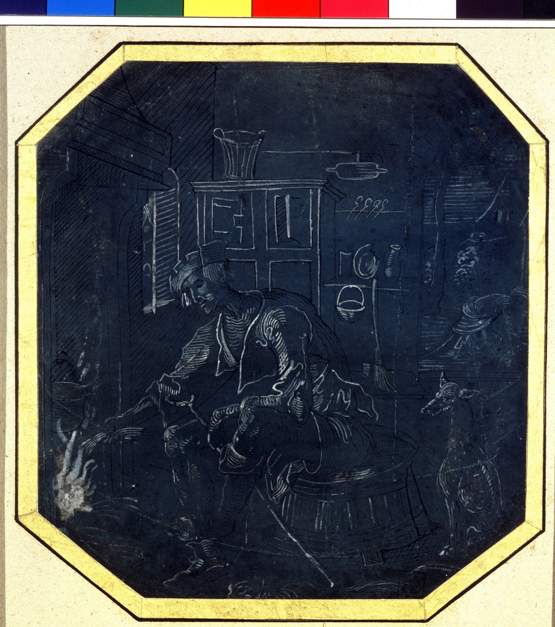 Példabeszéd a tékozló fiúról: a fiatal fiú a tűz előtt. Az antwerpeni mester rajza (aktív 1520 körül), 16. század eleje. Puskin Múzeum, Moszkva alkotó: Master Antwerp