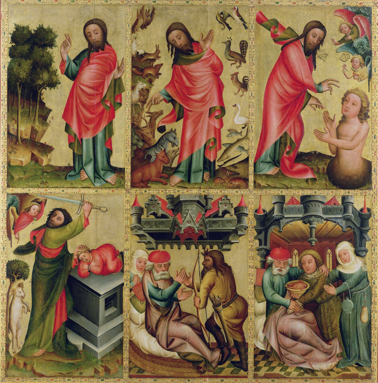 A hamburgi Szent Péter-főoltár bal belső szárnya, a Grabower-oltár (tempera a panelen) alkotó: Master Bertram of Minden
