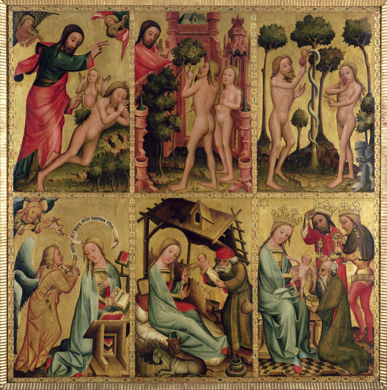 A hamburgi Szent Péter-főoltár jobb belső szárnya, a Grabower-oltár, 1383 (tempera a táblán) alkotó: Master Bertram of Minden
