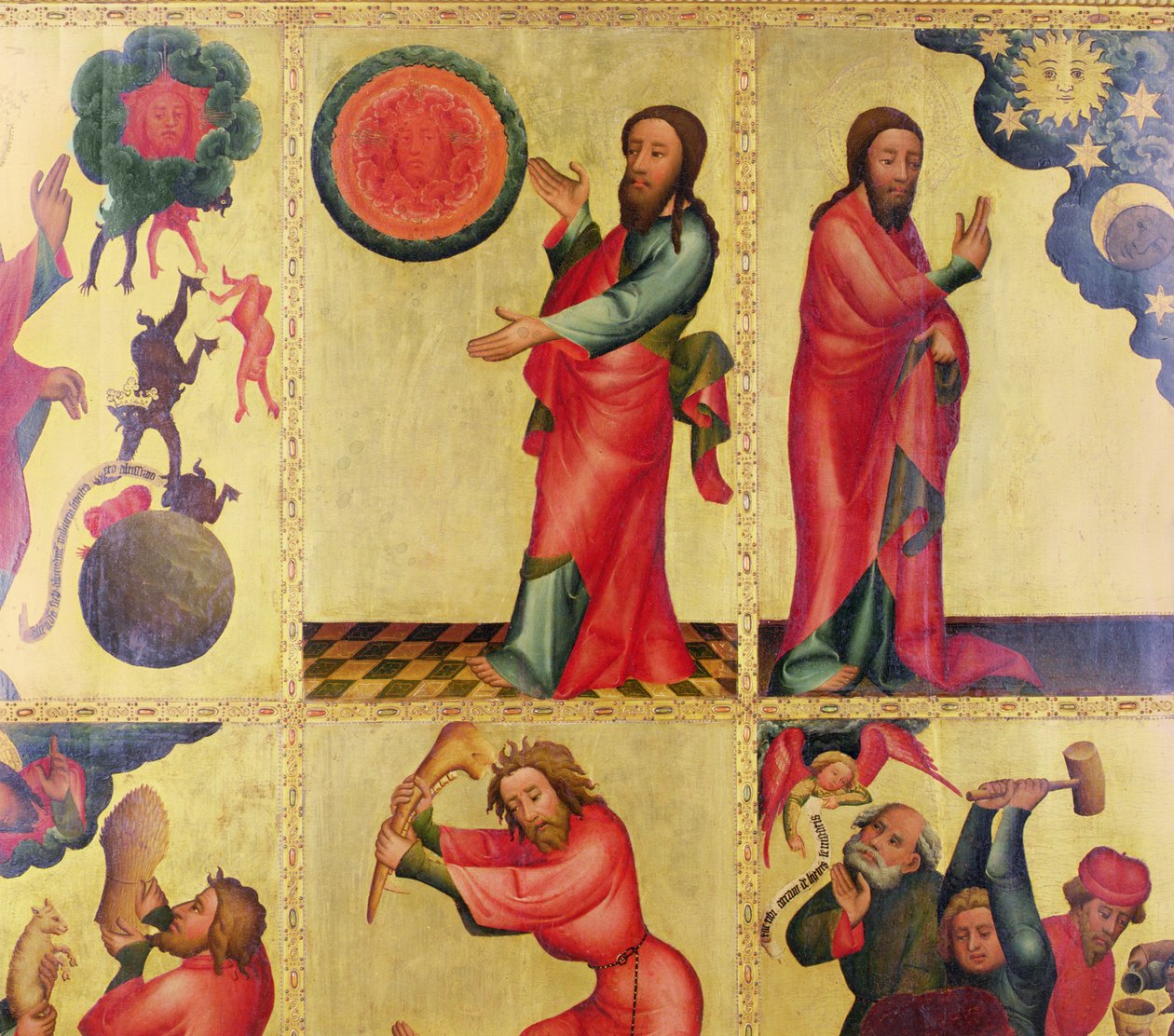 A hamburgi Szent Péter-főoltár bal szárnya, a Grabower-oltár, 1383 (tempera a táblán) (145257. részlet) alkotó: Master Bertram of Minden