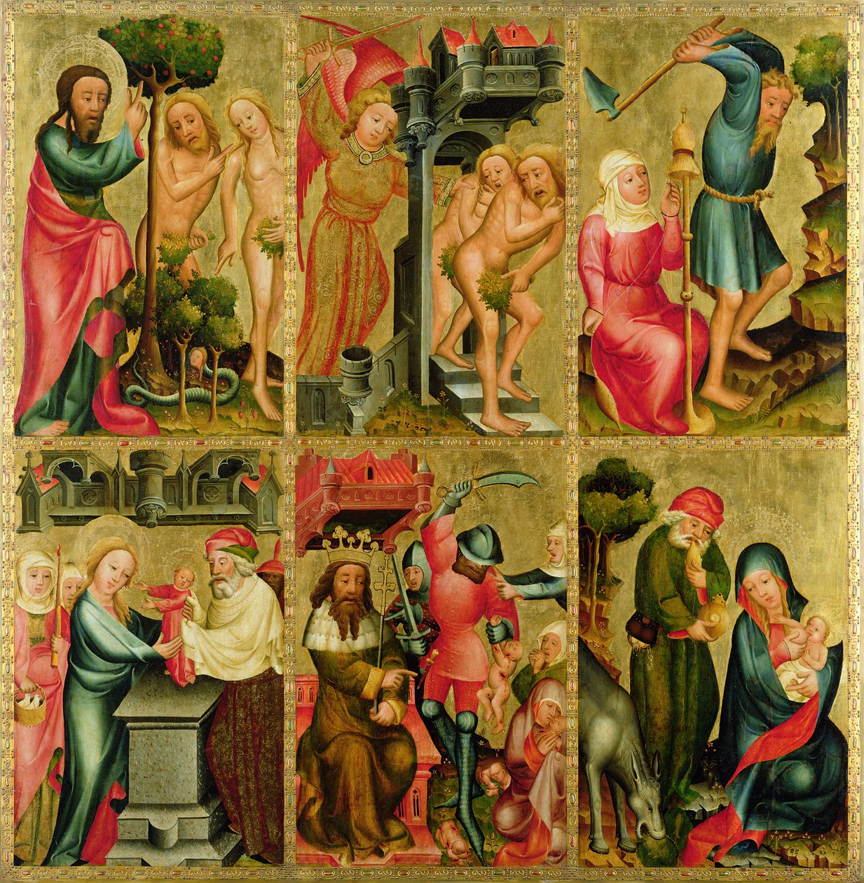 A hamburgi Szent Péter-főoltár jobb szárnya, a Grabower-oltár, 1383 (tempera a táblán) alkotó: Master Bertram of Minden
