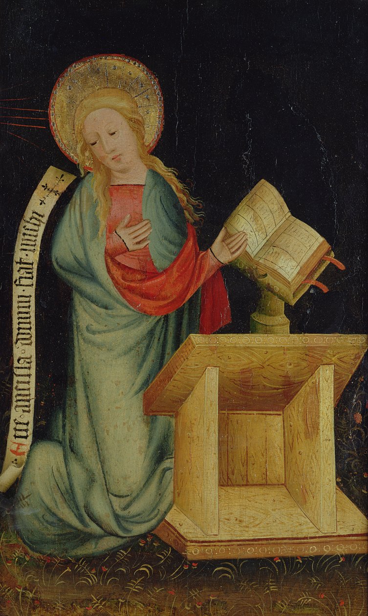 Angyali üdvözlet Szűza, Az aratóoltárból, 1410 körül (tempera tölgyen) (lásd még: 145253 és 145254) alkotó: Master Bertram of Minden